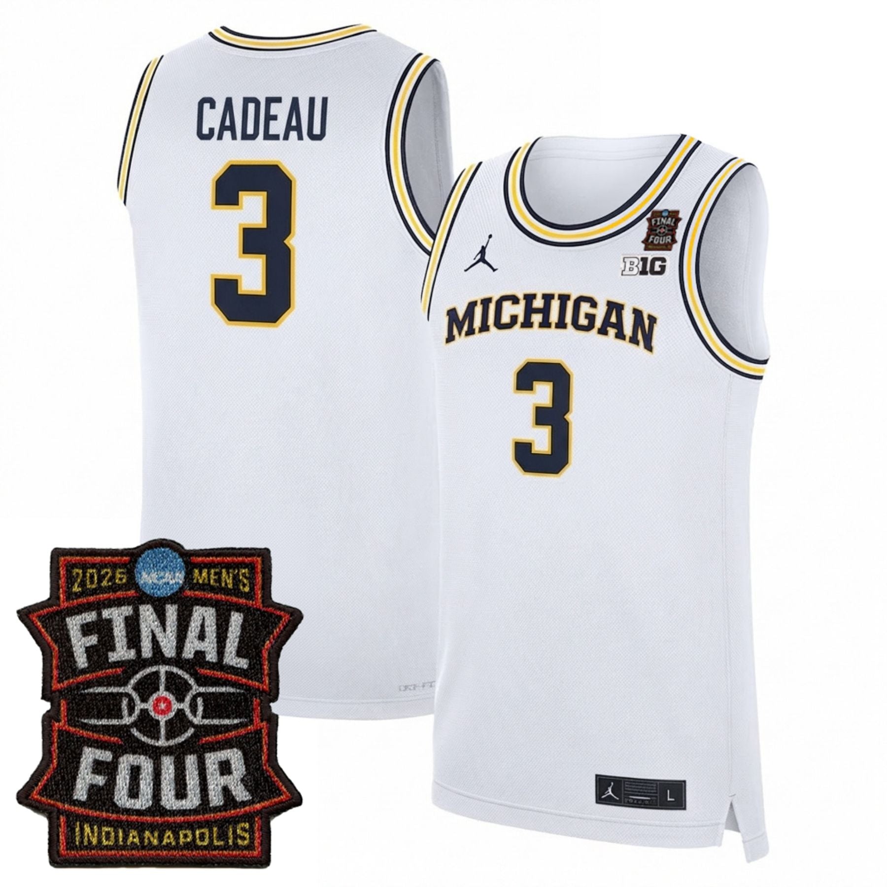 Michigan Wolverines Men's Basketball 25/26 All Stitched Jersey - Final Four Patch
