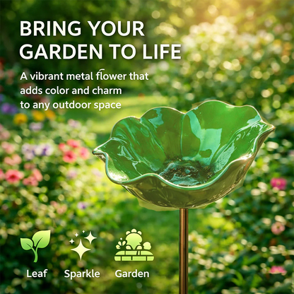 🎁Last Day Promotion 🌸 Handmade Flower Garden Stake Bird Bath🐦